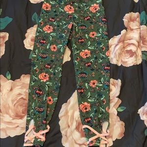 Floral work out pants